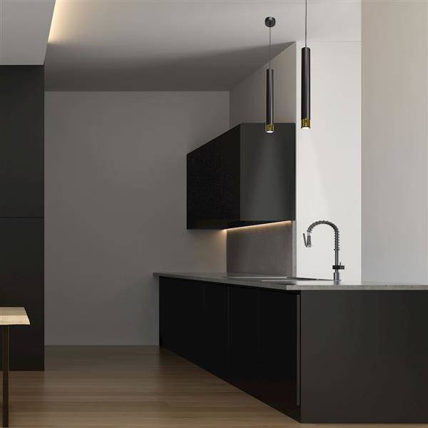 Nowoczesna lampa wisząca DANI BLACK/GOLD 1xGU10 MLP6239