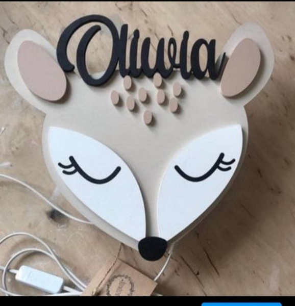 Personalizacja do lampki drewnianej imię dziecka 