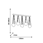 Lampa wisząca nowoczesna zwis kula OVAL V czarny szer. 120cm
