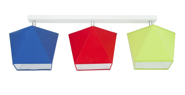 Lampa sufitowa do pokoju dziecka 3- punktowa kolorowa Diament 3xE27 Led 