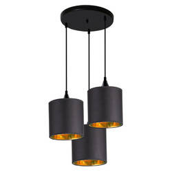 Lampa wiszącza czarny talerz 3xE14 Long 33-73969
