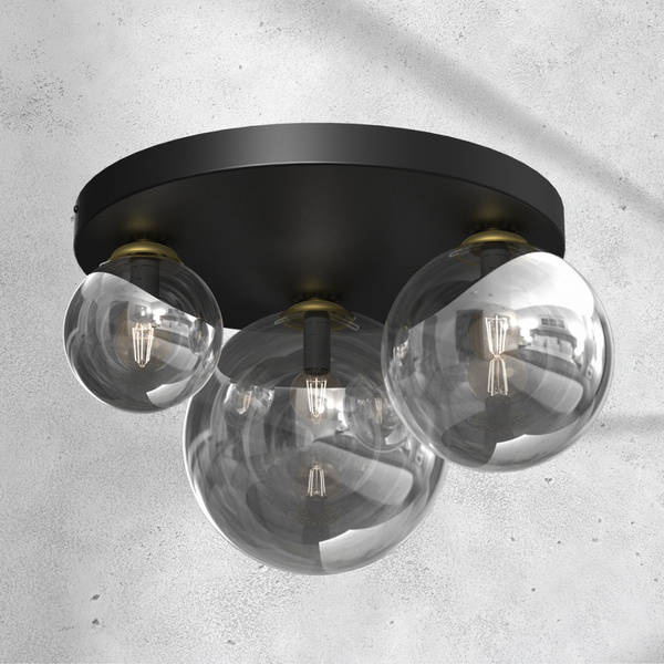 Stylowa lampa sufitowa REFLEX 2xE14 + 1xE27 | Złota