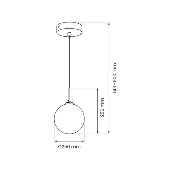 Stylowa lampa wisząca REFLEX fi 25 MLP8414, czarny/złoty, 1x60W E27