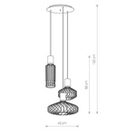 Lampa wisząca druciana nad stół PICO III czarny/złoty śr. 43cm