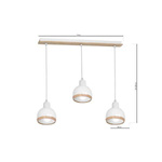 Lampa wisząca OVAL, MLP7044, biały/drewno, 3x60W E27