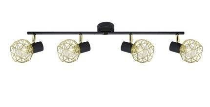 Lampa ścienna sufitowa listwa czarno-złota 4x40W E14 Acrobat Candellux 94-66657
