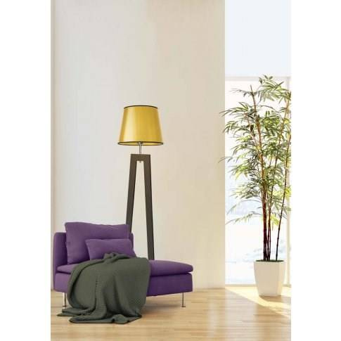 Lampa stojąca z drewna KOS MIRROR