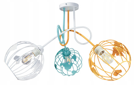 Lampa sufitowa do pokoju dziecięcego kolorowa Edison Globus 3