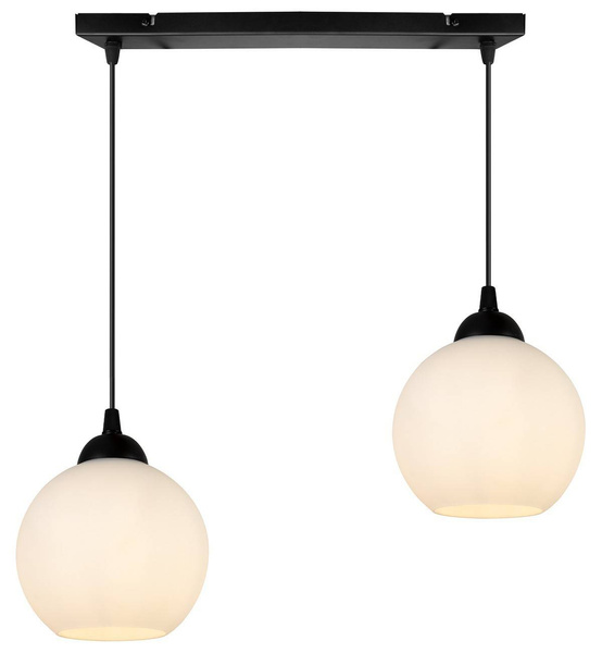 Nowoczesna lampa wisząca kuliste mleczne klosze