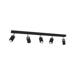 Lampa sufitowa SOLO SAWN BLACK / PATINATED WOOD 5x mini GU10