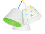 Lampa do pokoju dziecięcego w gwiazdki potrójna kolorowe stożki