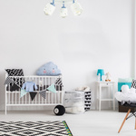 Lampa sufitowa do pokoju chłopca i dziewczynki biało - niebieska serca 3xE27