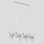 Lampa wisząca listwa kryształowa HELISA chrom/transparentny szer. 80cm