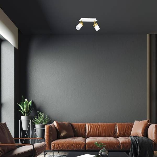 Lampa sufitowa spot JOKER II biało złoty 2xGU10