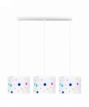 Lampa do pokoju dziecka biała w kolorowe kropki
