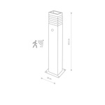 Słupek zewnętrzny z czujnikiem RIO SENSOR czarny 65cm