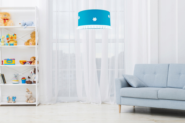 Lampa wisząca do pokoju dziewczynki i chłopca turkusowa Pompony 