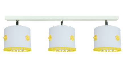 Lampa sufitowa do pokoju dziecięcego biało-żółta Pompony Listwa 3