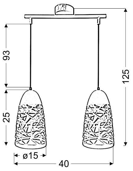 Lampa sufitowa wisząca 2xE27 biała SABRIN 32-54869