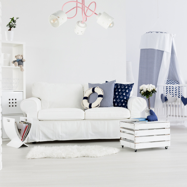 Lampa sufitowa do pokoju dziewczynki różowo-biała SERCA LOFT 3xE27