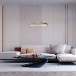 Nowoczesna lampa wisząca ROTONDA GOLD 27W LED | Złota 