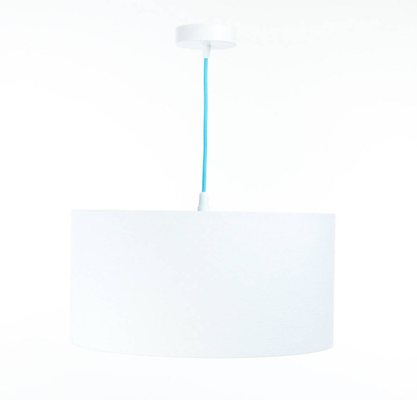 Lampa wisząca do pokoju dziecięcego w kropki na niebieskim tle średnica 30 cm