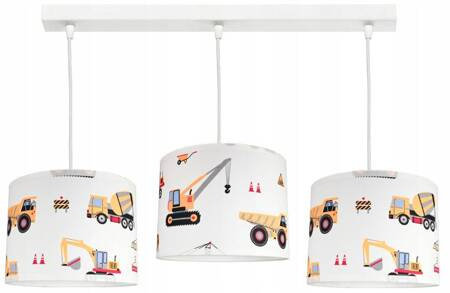 Lampa sufitowa do pokoju chłopca 3-punktowa Koparki Listwa 3xE27 Led