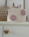 Lampa wisząca do pokoju dziewczynki w stylu Boho Kwiatki Brudny Róż 35 cm