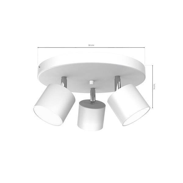 Lampa sufitowa plafon DIXIE WHITE 3x GX53 szer. 30cm | biały