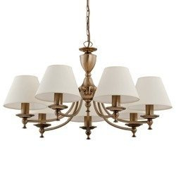 Żyrandol klasyczny SOFIA patyna/biały śr. 66cm