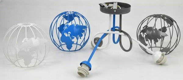  Lampa sufitowa do pokoju dziecka niebieska Zakręcony Globus 3XE27 Led  