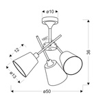 Lampa sufitowa chromowa abażur z tkaniny 3x40W Vox Candellux 33-70623