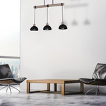 Lampa wisząca ERIK, MLP7640, przecierany czarny/drewno patynowane, 3x60W E27