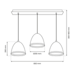 Lampa wisząca nowoczesna zwis STUDIO III biały szer. 65cm