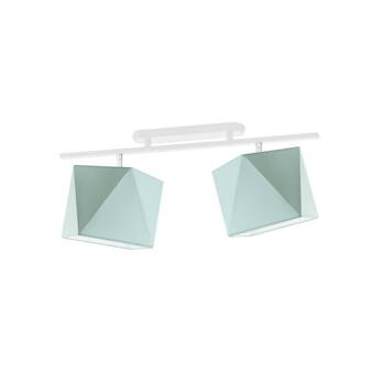 Lampa sufitowa do pokoju dziecka miętowa Pastelowy Diamencik 2xE27