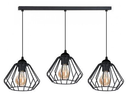 Lampa sufitowa do pokoju młodzieżowego czarna listwa druciak WIRE 3xE27 Led