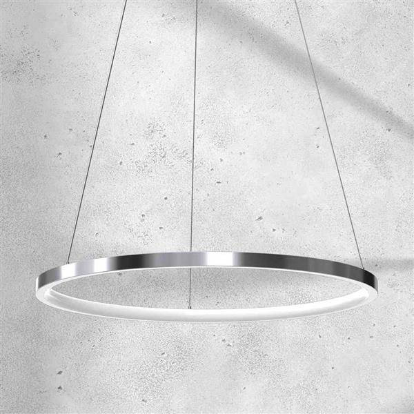 Nowoczesna lampa wisząca ROTONDA CHROME 27W LED 50 cm | Chrom