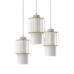 Lampa wisząca BLANCO, MLP8366, biały/transparentny/złoty, 3x60W E27