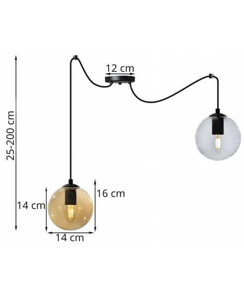 Nowoczesna lampa typu pająk szklane klosze kolory do wyboru