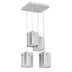 Lampa wisząca do salonu ASHLEY 4x E27 wys. 90cm | chrom