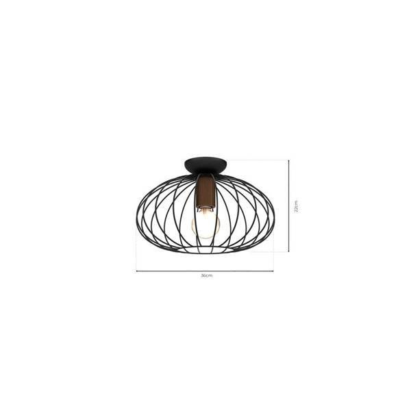 Lampa sufitowa MERIDIANO, MLP7958, czarny/brązowy, 1x60W E27