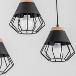 Loftowa lampa wisząca RINA 3x E27 wys. 90cm | czarny