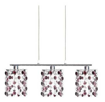 Lampa wisząca chrom/burgund kryształki 3xG9 Classic 33-97012