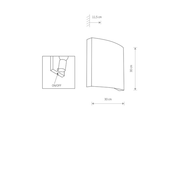 Kinkiet do sypialni BORDE I E27 40W 30cm tkanina | biały
