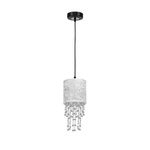 Nowoczesna lampa wisząca ALMERIA SILVER/BLACK 1xE27 MLP6434