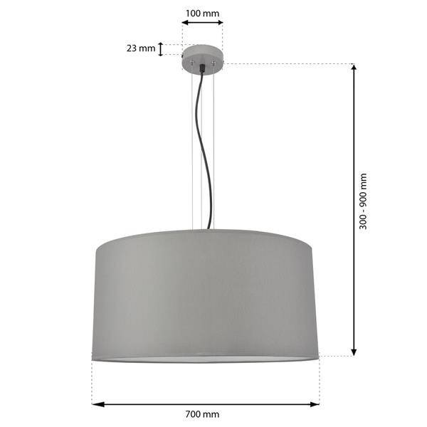 NOWOCZESNA LAMPA SUFITOWA BARI GREY 3xE27 MLP4686