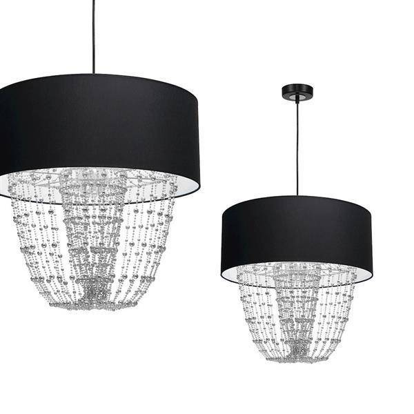 Nowoczesna lampa wisząca ALMERIA BLACK/CHROME 1xE27 MLP6432