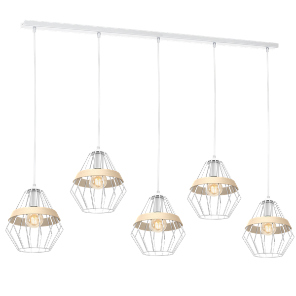 Lampa wisząca INDUSTRIALNA CLIFF WHITE 5xE27 MLP5520