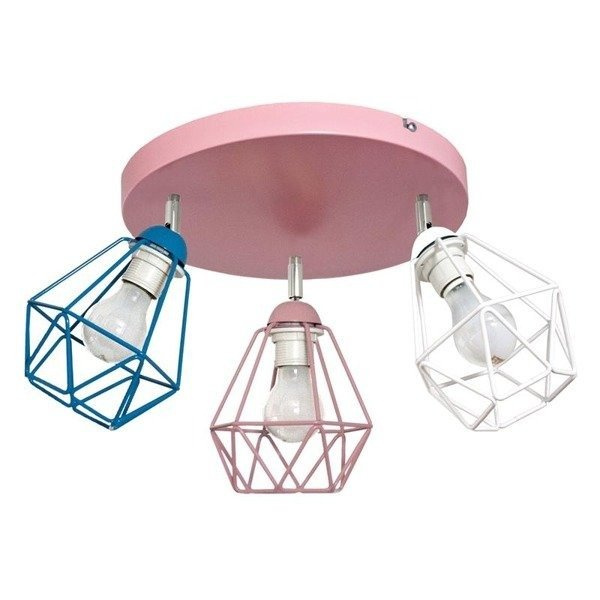 Lampa sufitowa pokoju młodzieżowego Diament Druciak 3xE27 Led