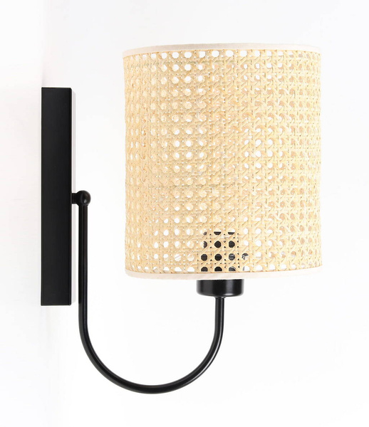 Lampa ścienna w stylu Boho Rotang z naturalnego rattanu